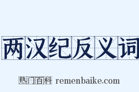 两汉纪反义词是什么意思的图片